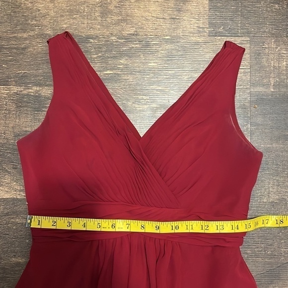 CHRISTINA Wu Dress Size 10 Color Red Claret Pleated - Picture 5 of 15